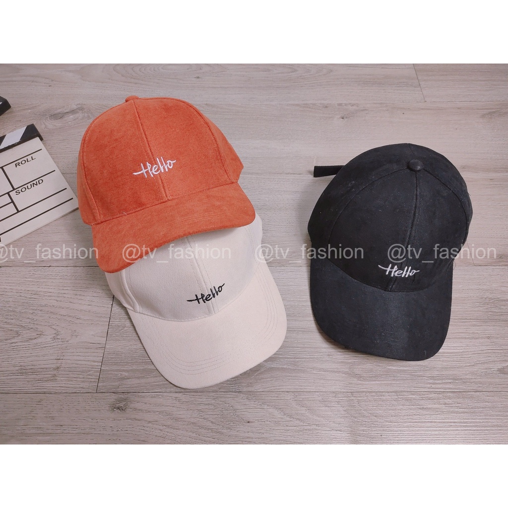Nón Lưỡi Trai Nam Nữ thể thao Chất Nhung Hello (TV)