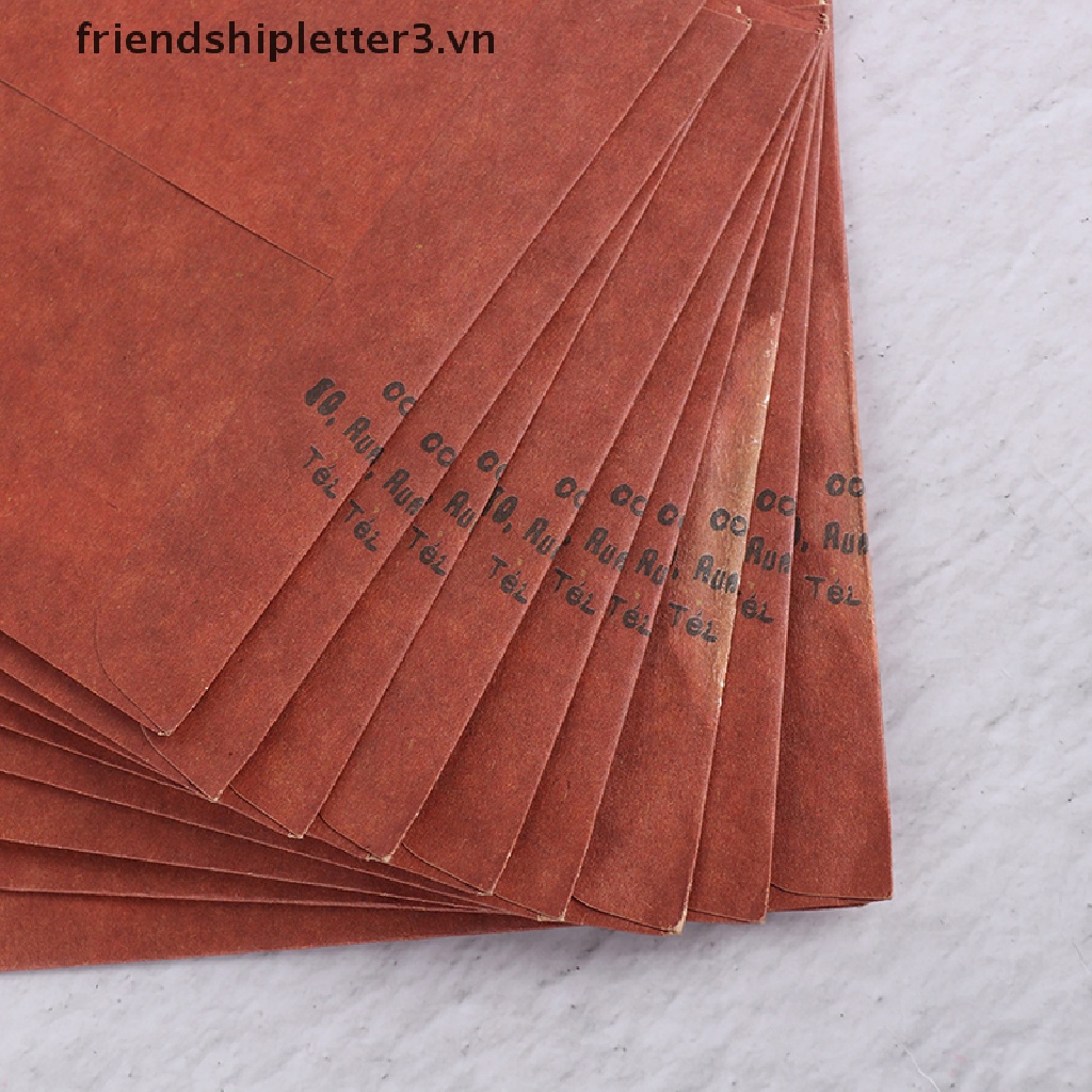 Set 10 Phong Bì Giấy kraft In Họa Tiết Phong Cách retro Phương Tây