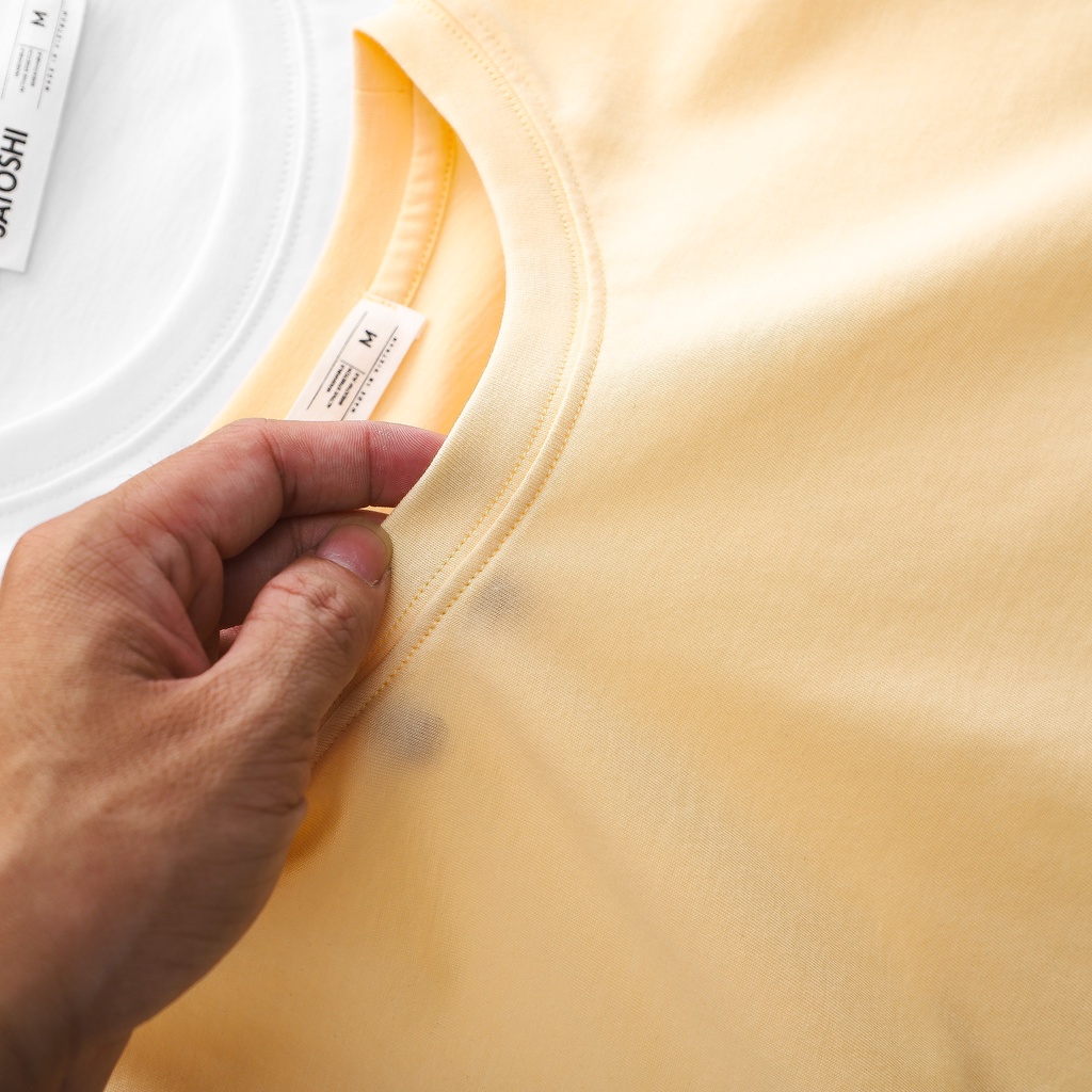 Áo thun nam Satoshi tay ngắn cổ tròn đơn giản SATS88 vải cotton 2 chiều thoáng mát nhiều màu