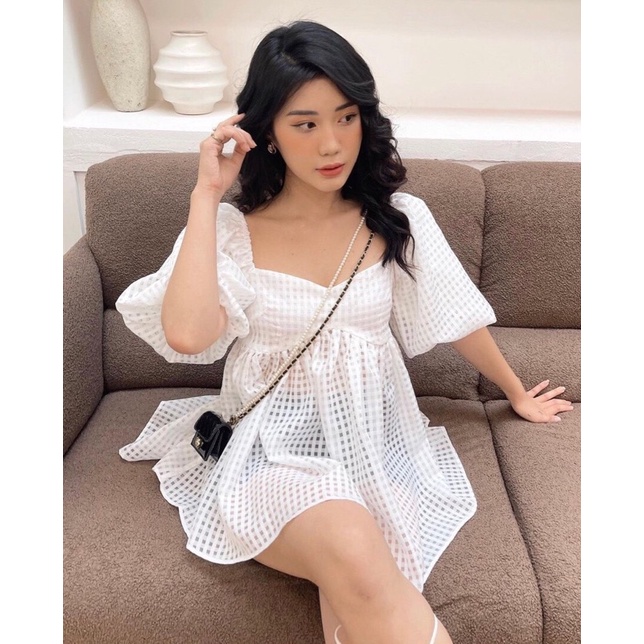 Set babydoll tay phồng, áo babydoll tay bồng