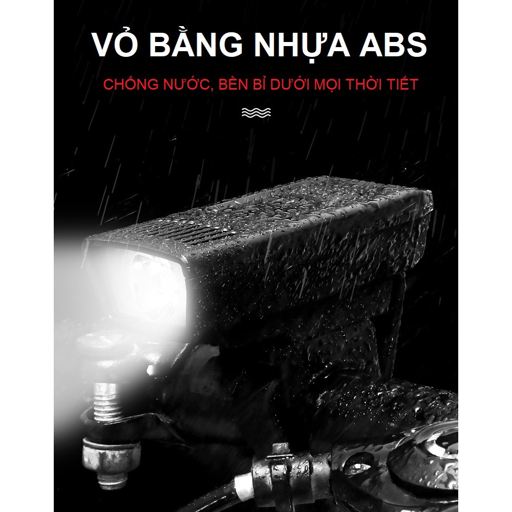Đèn xe đạp chiếu sáng 120 lumens - Đèn pha xe đạp - Pin Sạc 500mAh - Thời Gian Chiếu Sáng đến 7,5 Giờ