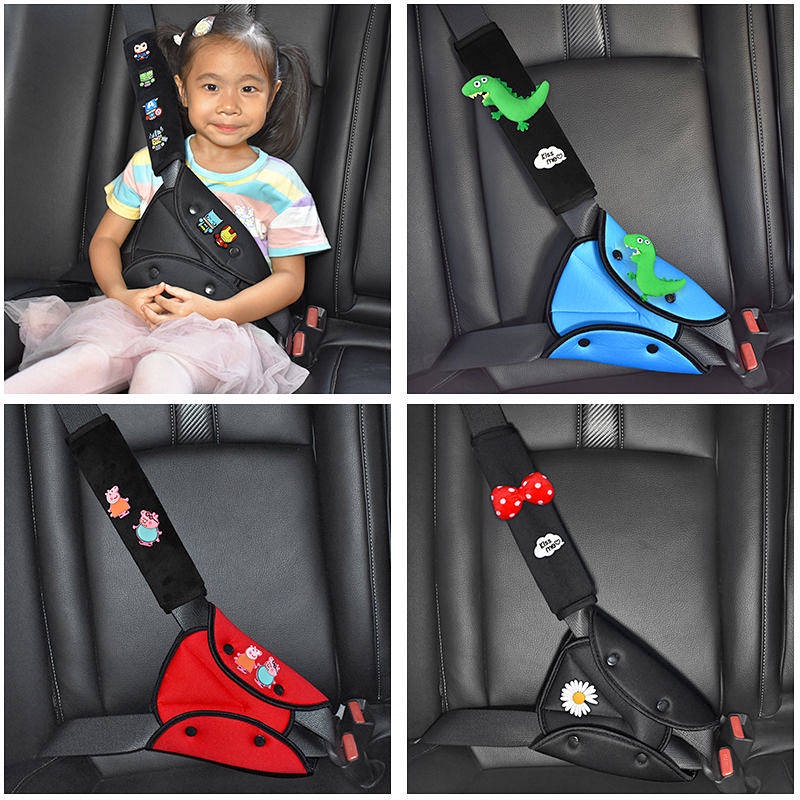 Car Cartoon Children's Seat Belt Holder Avoid Cutting into the Neck Shoulder Pad Strap for Baby Shoulder Sleeve Waistband Tightener TRFf