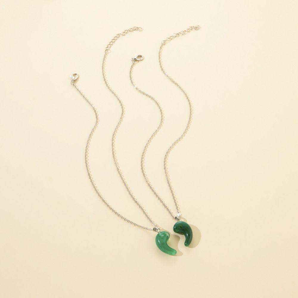 BSUNS Set 2 Vòng cổ Mặt Hình Học Bằng Nhựa Resin Thời Trang Cho Cặp Đôi
