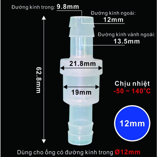 Van 1 chiều, vòi chống nhiễu 4mm 6mm 8mm 10mm 12mm - Propack