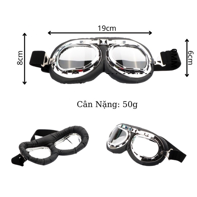 Kính Phi Công Gắn Mũ Bảo Hiểm 1/2 và 3/4 HESA