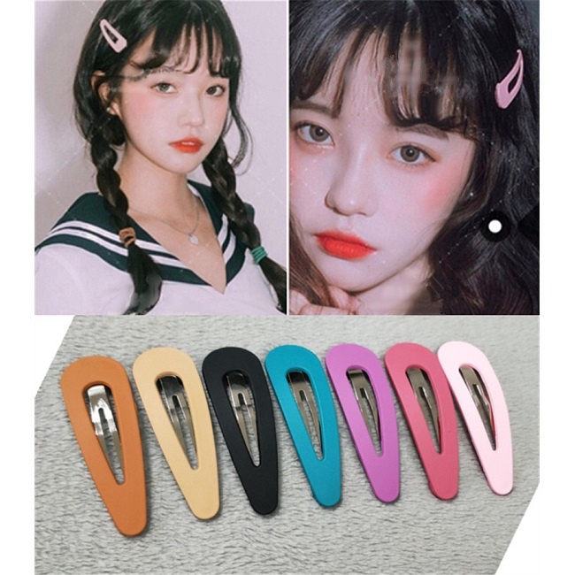 Kẹp tóc mái hình chữ nhật cao cấp iLita giao ngẫu nhiên - cặp bấm mái nữ đẹp màu trơn vintage Hàn Quốc hottrend 2022