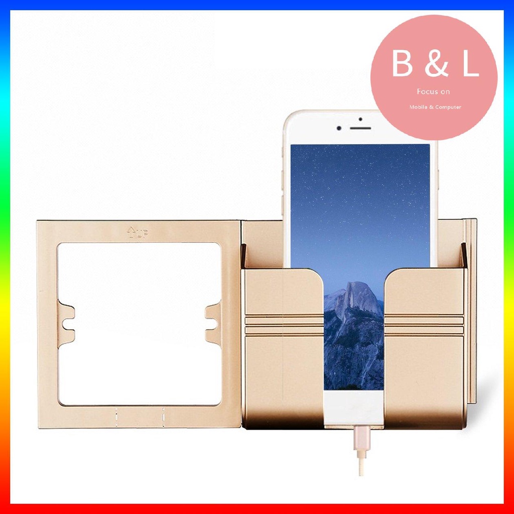 Giá Đỡ Điện Thoại Gắn Tường Trái Phải Có Ngăn Đựng Thẻ Tiện Dụng