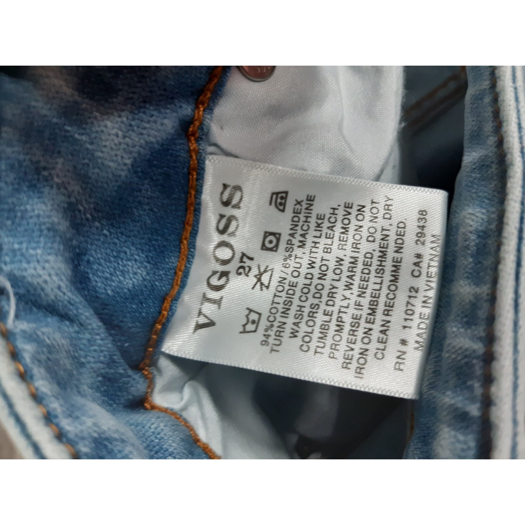 Quần Short Jeans ViGoss - 3450 SỐ ĐO CHƯA TÍNH ĐỘ CO GIẢN