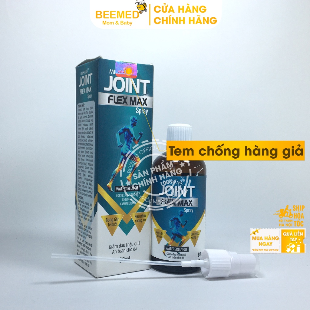 Chăm sóc cơ khớp, chấn thương Joint Flex Max dạng xịt lọ 80ml, giảm bong gân khi chơi thể thao