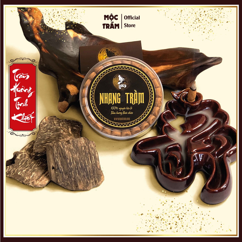 Nụ Trầm Hương Cao Cấp Mộc Trầm - Nhang Trầm Nguyên Chất Dùng Xông Đốt Tẩy Uế Phong Thủy - 100% Từ Trầm Hương Thiên Nhiên