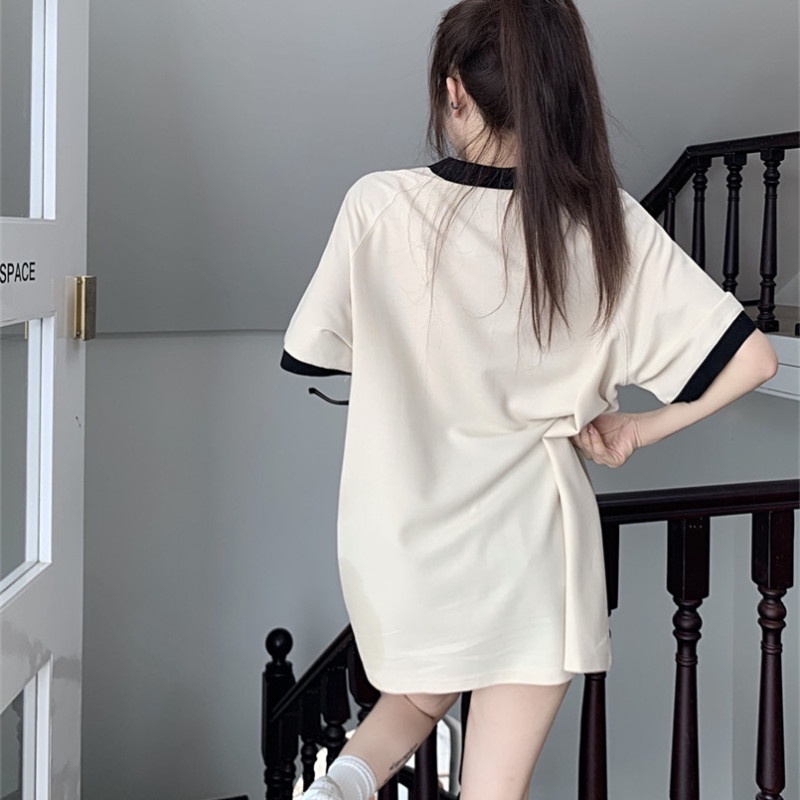 Áo Thun polo Tay Ngắn Dáng Rộng In Chữ Thời Trang Cho Nữ