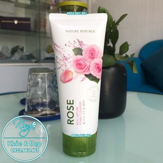 Sữa rửa mặt hoa hồng Nature Republic Rose Real Nature Foam Cleanser 150ml
