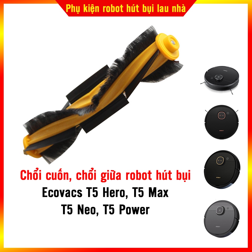 Phụ kiện chổi cạnh, lọc bụi, khăn lau, chổi chính robot hút bụi Ecovacs T5 Hero, T5 Max, T5 Power, T5 Neo, T5 Fun