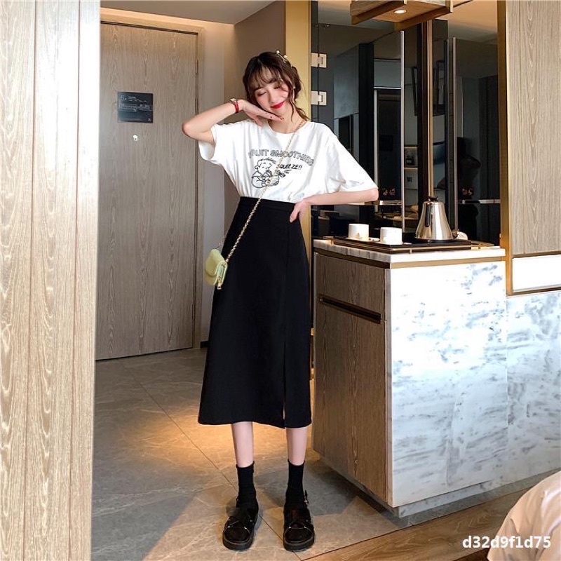 Chân váy midi xẻ tà dài dáng chữ A lưng cao, Chân váy dài ulzzang công sở, đi chơi đẹp – (CV04) | BigBuy360 - bigbuy360.vn