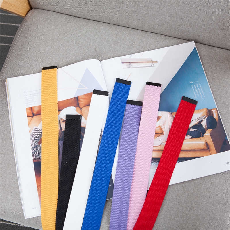 Thắt Lưng Canvas Màu Trơn Khóa Kim Loại Tròn Thời Trang Cho Nữ 13520