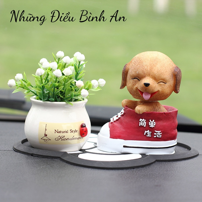 Tiểu cảnh trang trí nội thất ô tô, tượng, bàn làm việc/ Lọ lá sen trang trí 💕FREESHIP 50k💕 - Những Điều Bình An