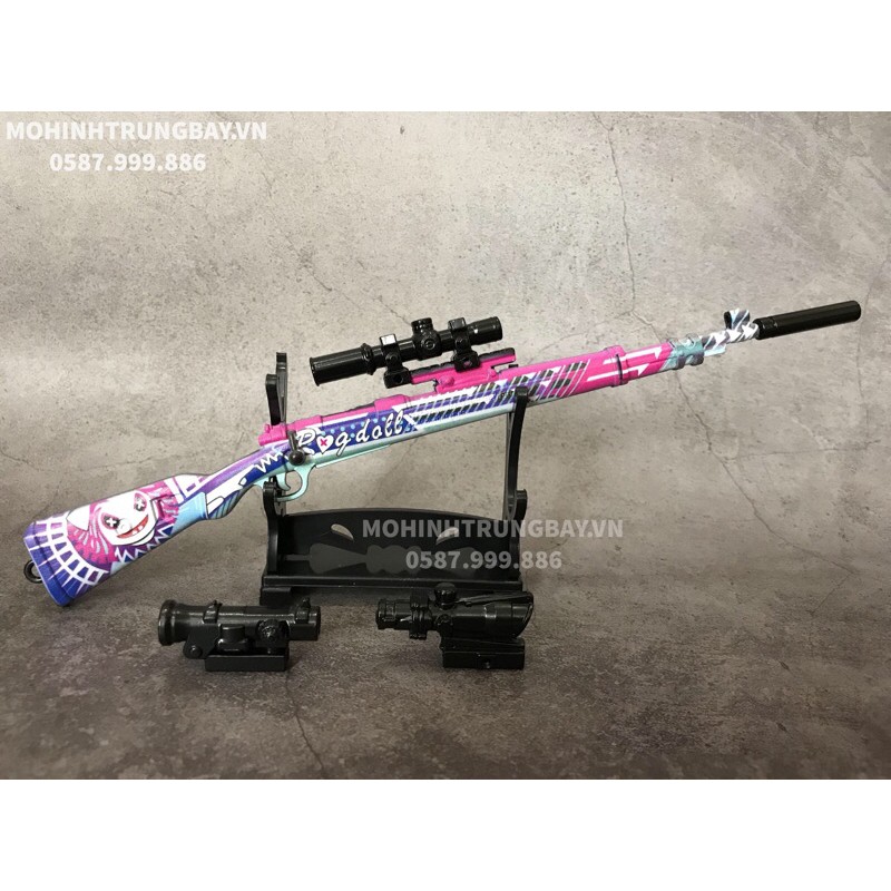 [ ẢNH THẬT CAO CẤP] MÔ HÌNH PUBG KAR98 SKIN DOLL TẶNG SCOPE VÀ KỆ 19CM‼️