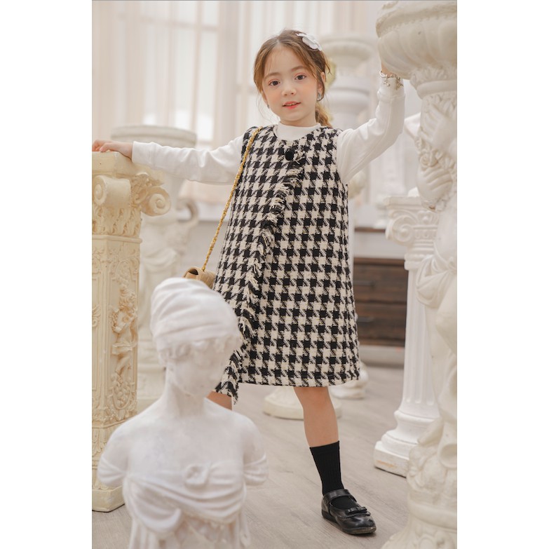 Đầm thiết kế Gilet Dạ Tweed hoạ tiết Houndstooth - Annie Dress