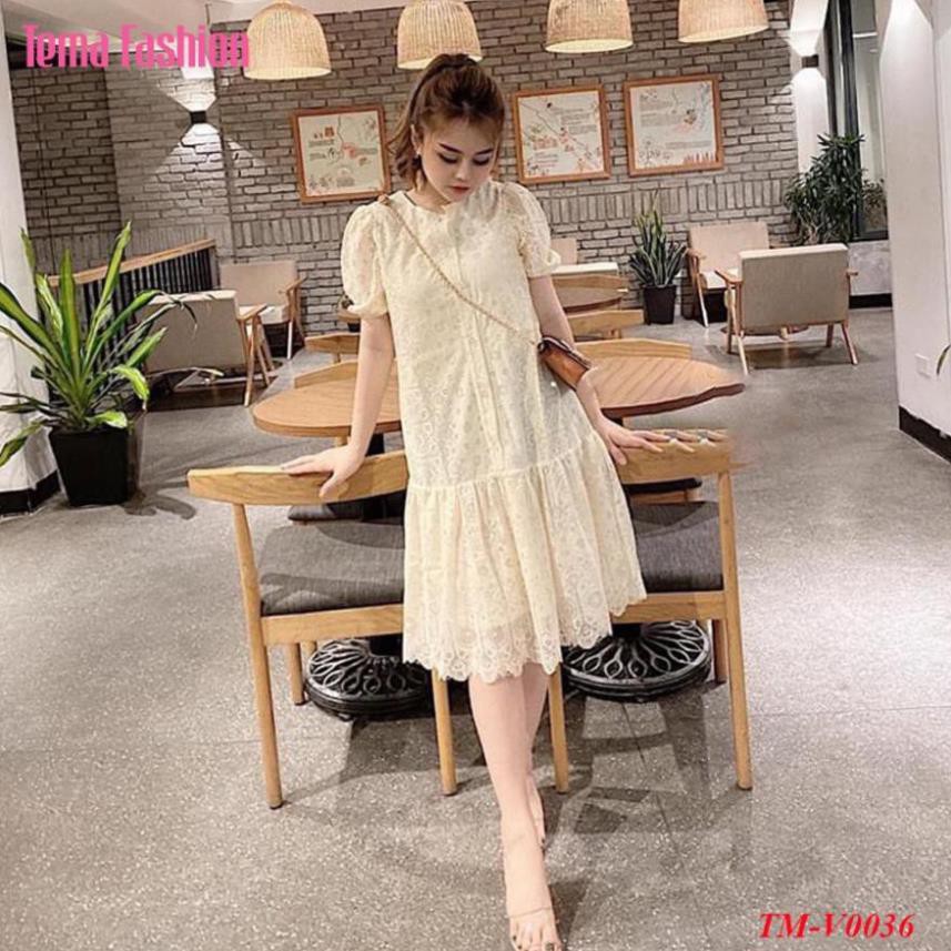 Đầm Suông Babydoll Ren Nữ Tay Ngắn TEMA  Đuôi Cá Siêu Xinh