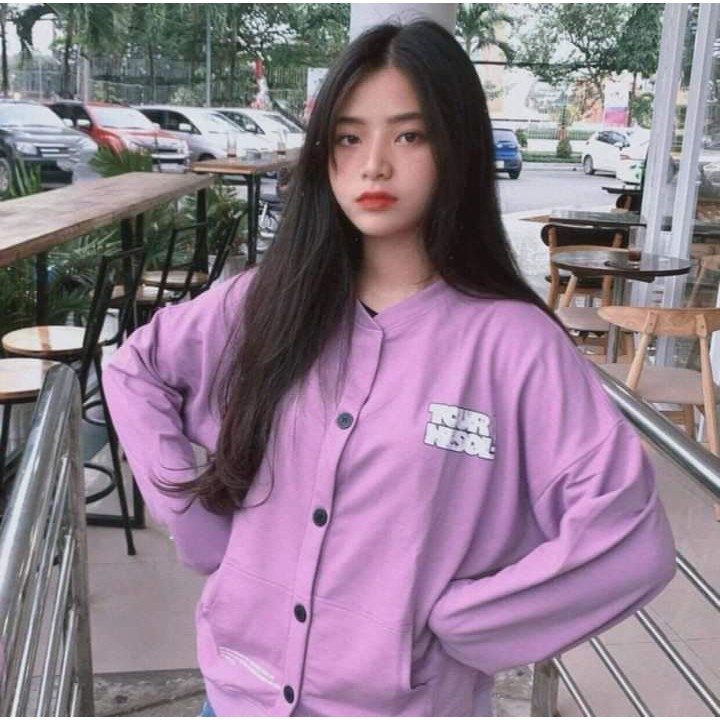 ÁO KHOÁC CARDIGAN BASIC PURPLE UNISEX MÀU TÍM -