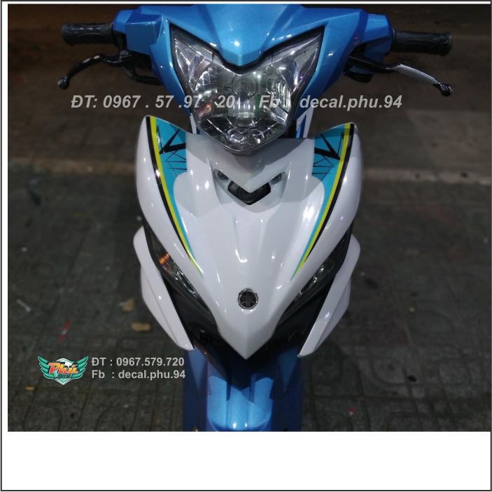 Tem Exciter 135 rời xanh ngọc trắng (V)
