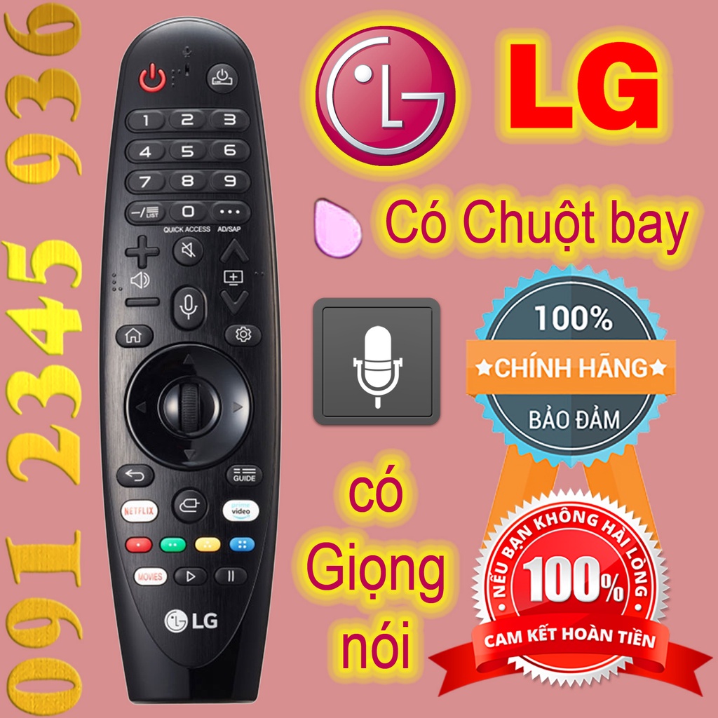 Remote Điều khiển tivi LG mẫu năm 2019 + 2018 + 2017 có Chuột bay có Giọng nói Magic Remote AN-MR19BA Made in KOREA