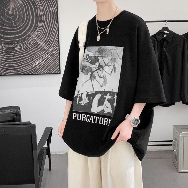 Áo Thun Dáng Rộng Tay Nửa In Hình Thời Trang Mùa Hè Mới Dành Cho Nam 2022