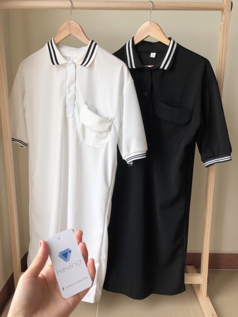 [Có video] Áo Polo dáng dài/ Váy polo phong cách Hàn Quốc | BigBuy360 - bigbuy360.vn