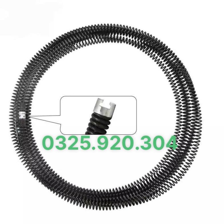 Dây thông cống 3m dùng máy khoan + 6 đầu thông + 1 kết nối máy khoan