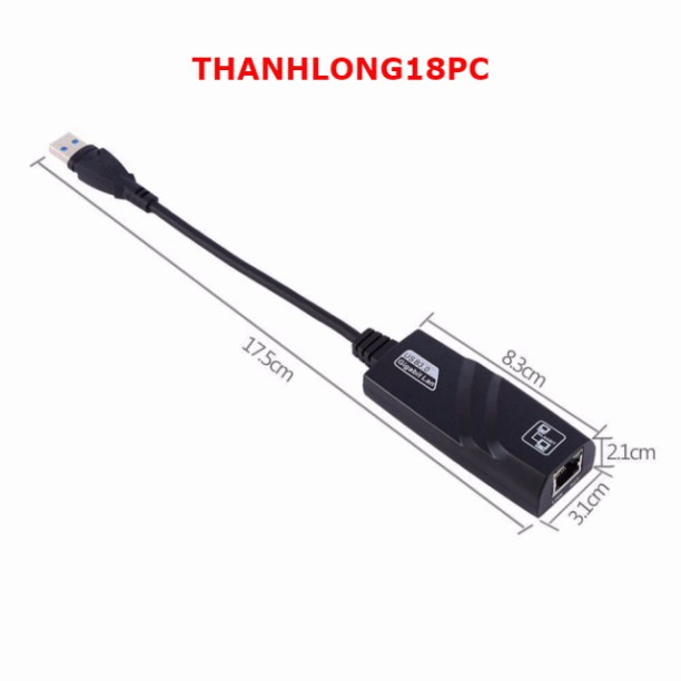 Dây Chuyển Đổi USB 3.0 Sang Cổng Lan RJ45 10-100-1000 Mbps CHẤT LƯỢNG CAO | BigBuy360 - bigbuy360.vn