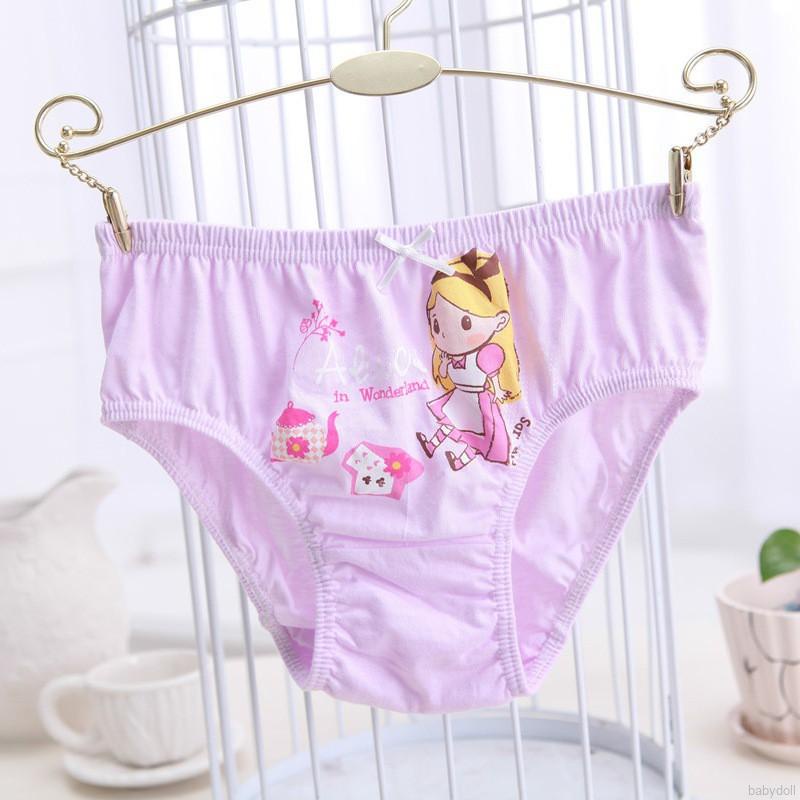 Bộ 5 Quần Lót Cotton In Họa Tiết Hoạt Hình Cho Bé Gái Từ 2-13 Tuổi