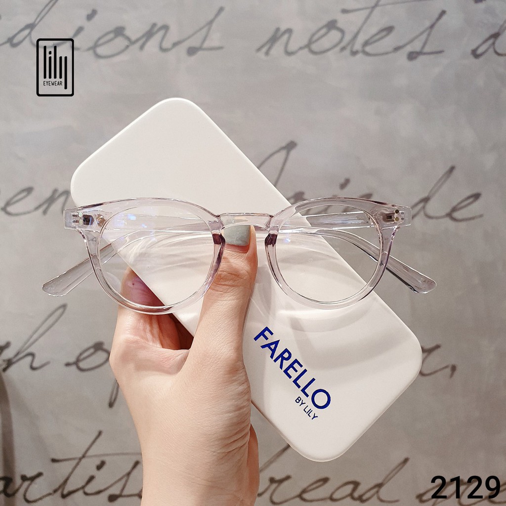  Gọng kính thời trang nam nữ mắt tròn giả cạn nhiều màu LILYEYEWEAR 2129 Milan