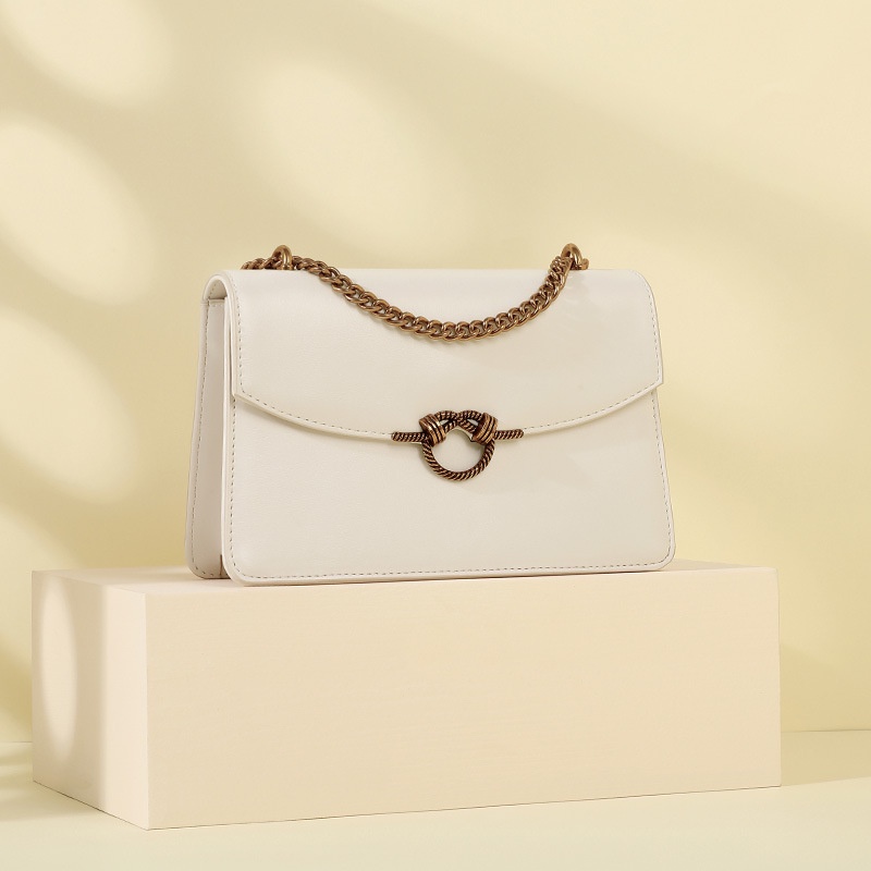 Túi Đeo Chéo Da PU Dáng Vuông Nhỏ Phối Dây Xích Thời Trang Mùa Hè 2022 Cho Bạn Gái