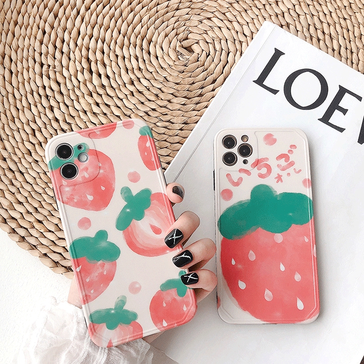 Ốp lưng iphone imd Dâu màu nước 5/5s/6/6plus/6s/6splus/7/7plus/8/8plus/x/xr/xs/11/12/pro/max/plus/promax - Awifi R4-3 | BigBuy360 - bigbuy360.vn