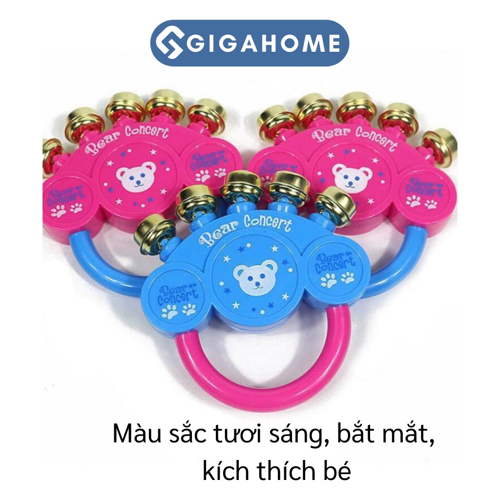 Đồ Chơi Xúc Xắc Lục Lạc Cầm Tay Vui Nhộn Cho Bé GIGAHOME Hình Gấu 5 Chuông 6186