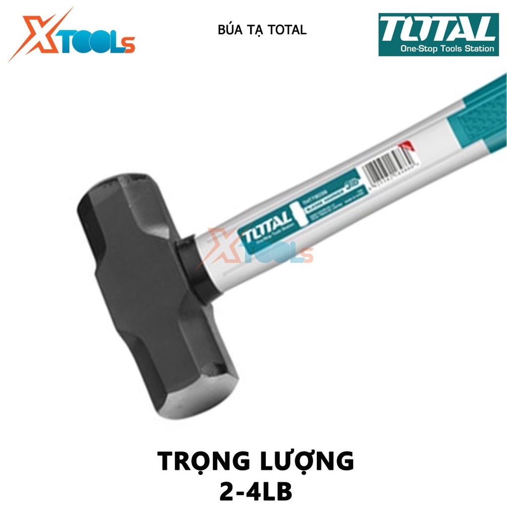 Búa tạ TOTAL | búa cầm tay trọng lượng 2LB - 4LB  thép cacbon 45 # đóng, gõ dụng cụ, gò và tán kim loại [CHÍNH HÃNG][XTO