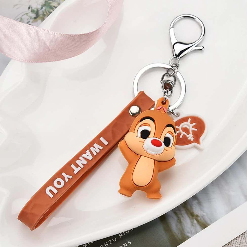 Fallforbeauty Móc Khóa Silicon Hình Chú Sóc Hoạt Hình Đáng Yêu