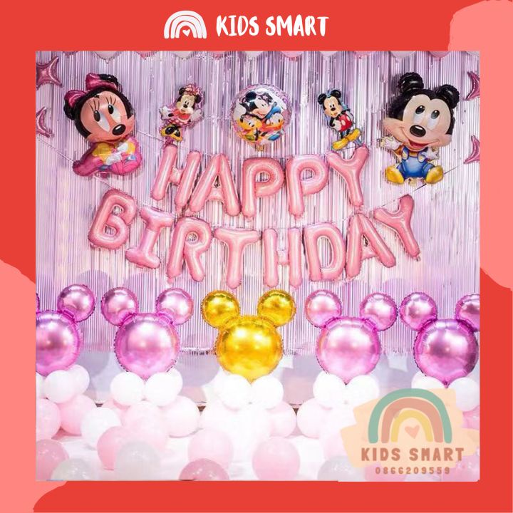 Set Trang Trí Sinh Nhật Cho Bé Gái Tuổi Chuột, ComBo Trang Trí Sinh Nhật🍓 Tiệc Thôi Nôi, Đầy Tháng Siêu Đẹp🍓