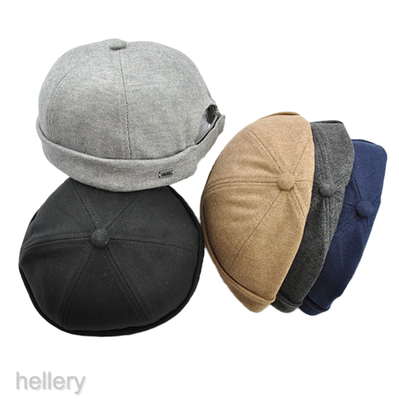 [HELLERY] 1pc Skullcap Sailor Cap Hat Beanie Retro Men Fashion Brimless Docker Hat
