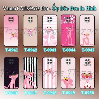 Ốp lưng Vsmart Aris/ Aris Pro dẻo đen in hình Hoạt Hình Chú Báo Hồng
