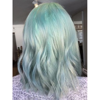 Combo nhuộm baby blue xanh bạc hà kèm oxi trợ nhuộm và găng tay