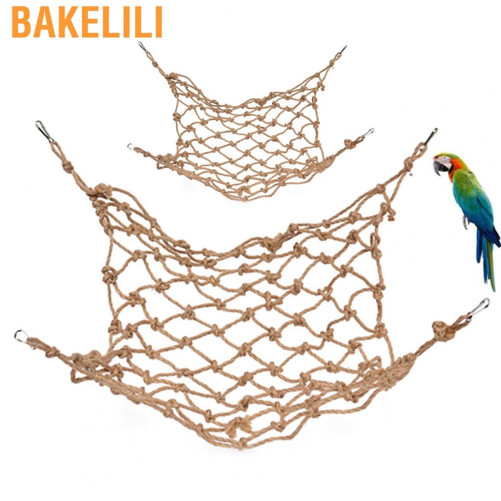 Bakelili Hanging Bird Climbing Net Rope Ladder with Hooks for Parrots