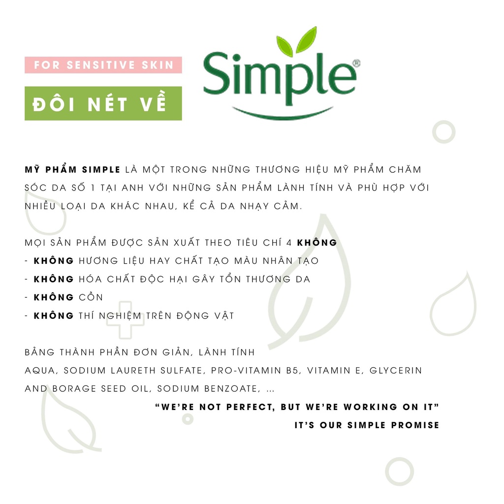 Kem dưỡng da Simple Sensitive Skin Experts Kind To Skin