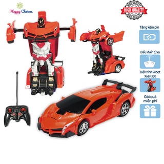 Xe điều khiển từ xa, đồ chơi bé trai, xe biến hình robot, điều khiển xoay 360, pin sạc.