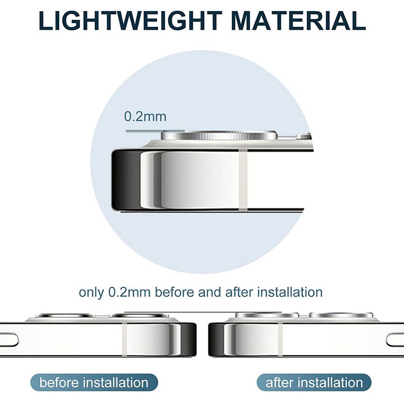 Kính cường lực viền kim loại bảo vệ camera cho iPhone 14 Pro Max / 14 Plus