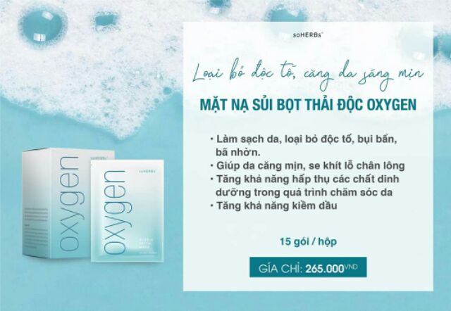 MẶT NẠ SỦI BỌT THẢI ĐỘC OXYGEN BUBBLE DETOX MASK SOHERBS