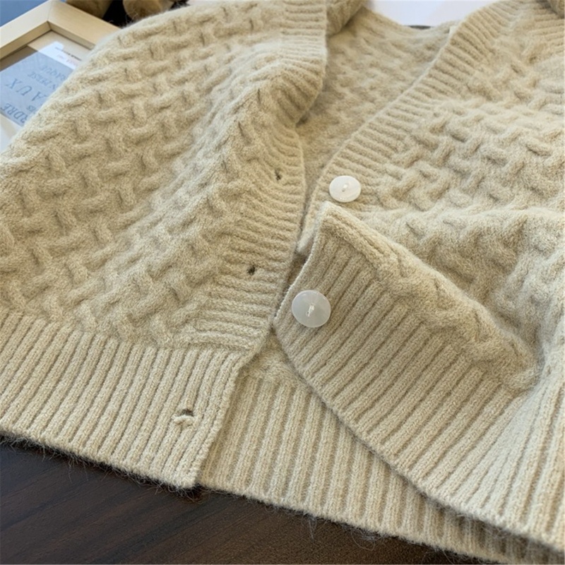 Áo Khoác Cardigan Dệt Kim Cổ Chữ V Không Tay Phối Nút Thời Trang Dành Cho Nữ