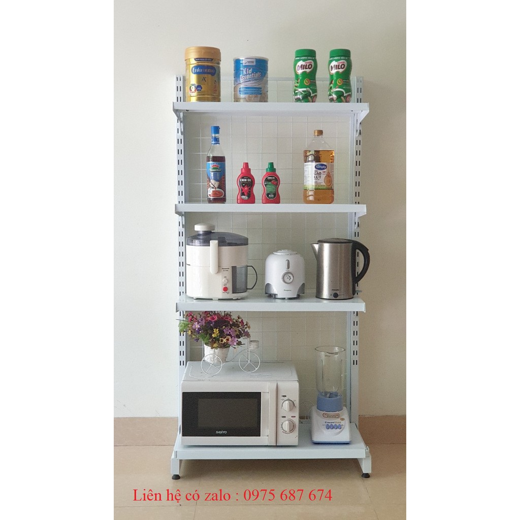 Kệ Để Đồ Đa Năng  Sơn trắng tĩnh điện 3 lớp an toàn, Giá để đồ nặng nhà bếp Dài 70cm, rộng 40cm, cao 150cm gồm 4 tầng