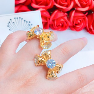 Nhẫn nữ hình nơ đính đá thiết kế cao cấp Orin N855