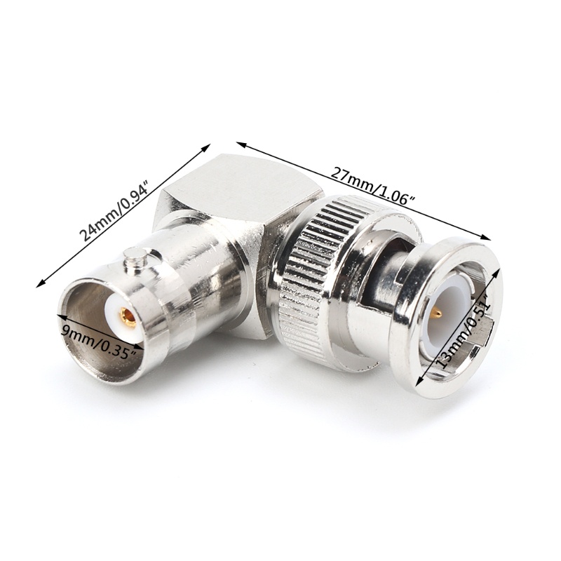 Đầu Nối Chuyển Đổi Cáp Đồng Trục RF Hình Chữ L BNC Male Sang Female